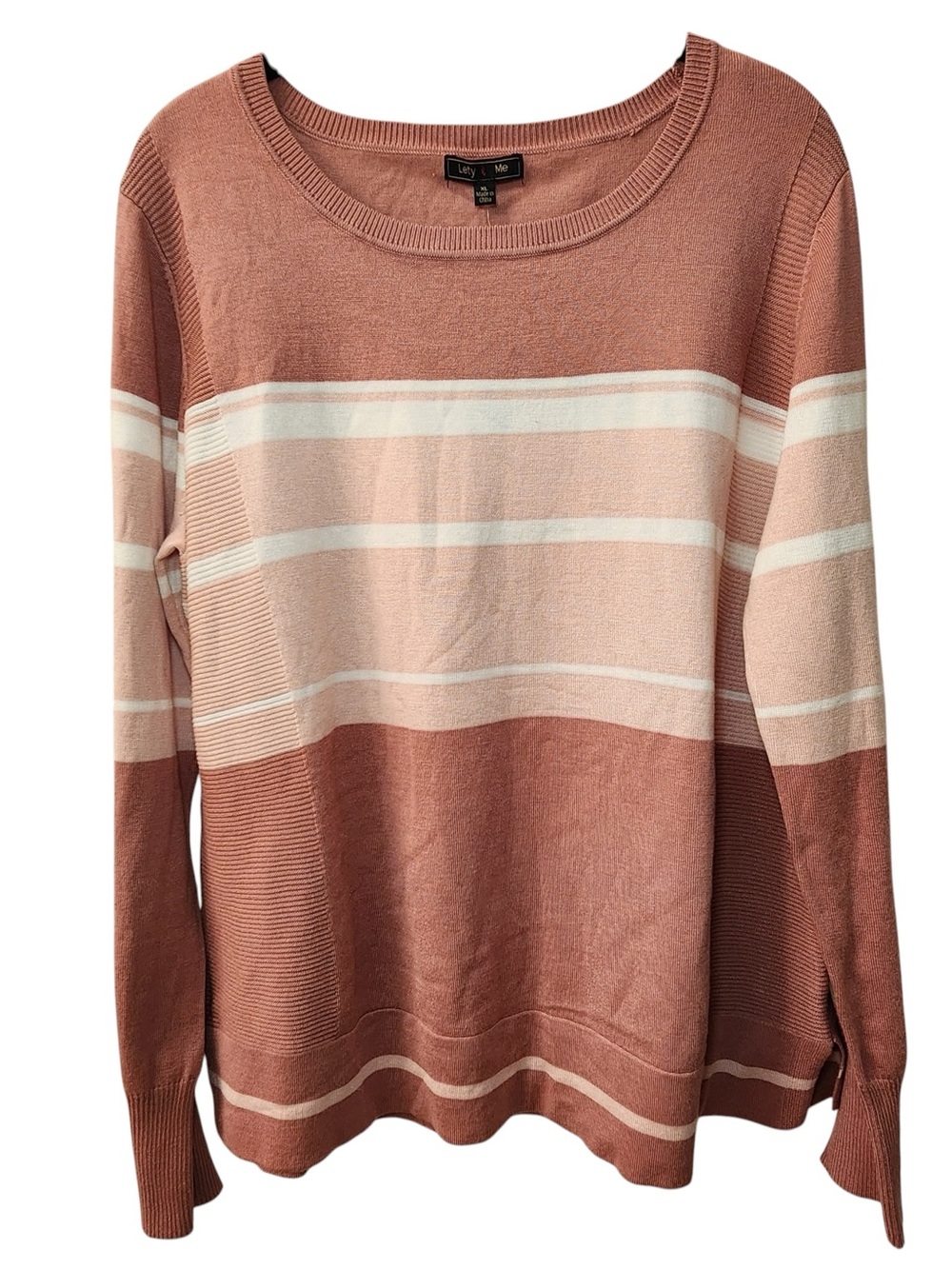 NWT Lety & Me x Stitch Fix Striped Crewneck Sweater Fall Soft Casual - Picture 2 of 6